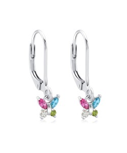 Butterflies Silver Hoop Earring HO-2795